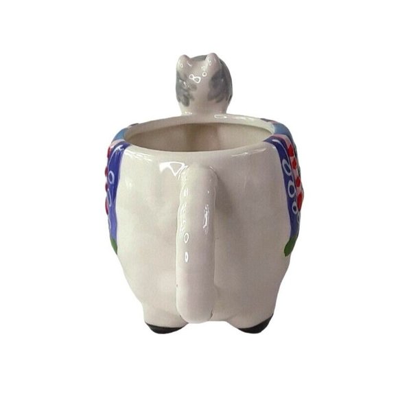 Llama Figurine Coffee Mug Cup Ceramic Large Decorative White Colorful Design 5" - Picture 7 of 14